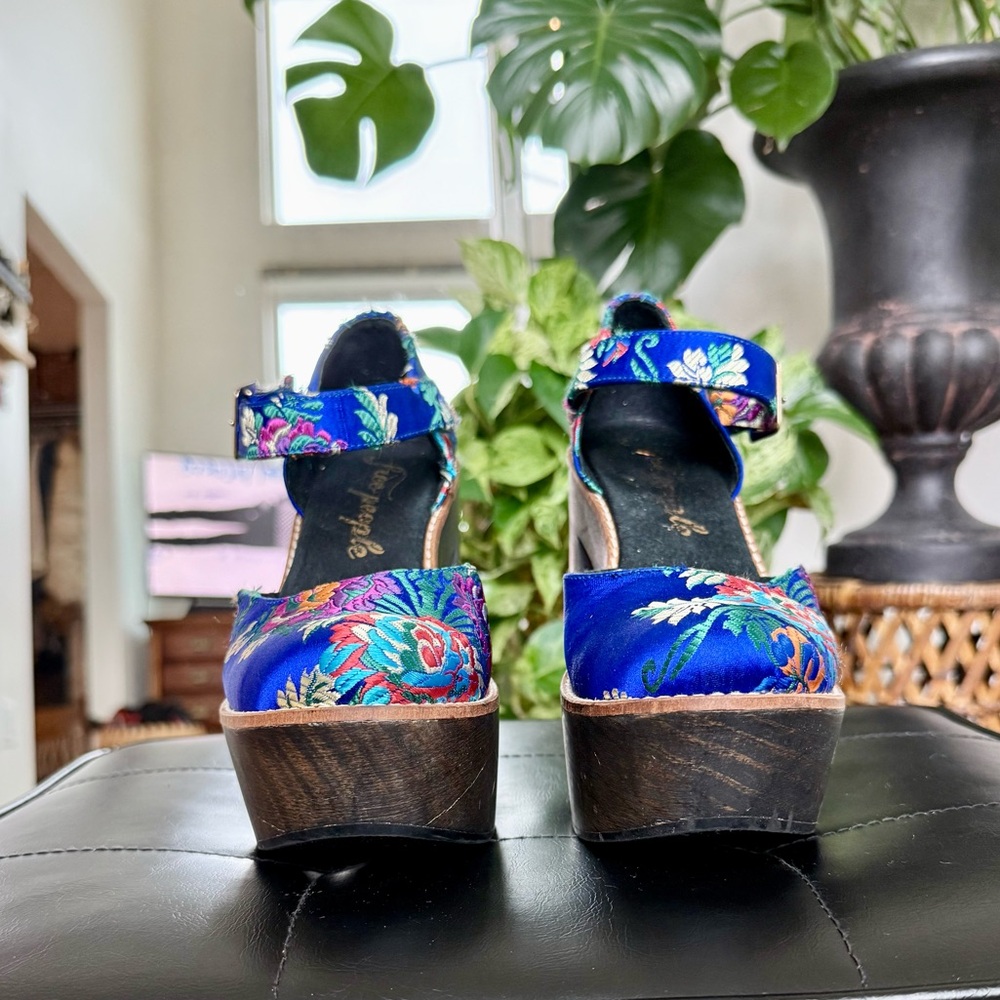 Free People Starlet Embroidered Wood Platform Pumps - Picture 5 of 10